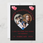 シンプルバレンタインデーの写真カード サンキューカード (正面)