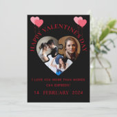 シンプルバレンタインデーの写真カード サンキューカード (スタンド正面)