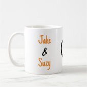 シンプルバレンタイン名ハート コーヒーマグカップ (左)