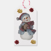 シンプルバードハウスクリスマスギフト付きラベル ギフトタグ (裏面)