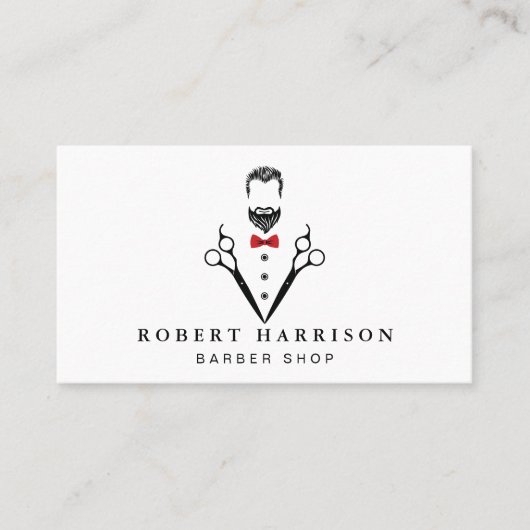 シンプルバーバーショッププロフェッショナル理容師 名刺 (正面)