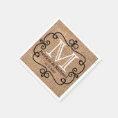 シンプルバーラップ新郎結婚ズモノグラム スタンダードカクテルナプキン (角)