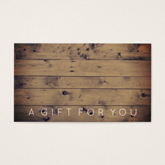 シンプルバーンウッド |ギフト素朴カード証明書 (正面)