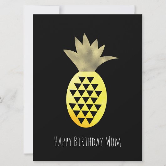シンプルパイナップルハッピーバースデーフェイク金ゴールドカード (正面)