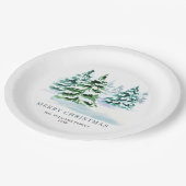 シンプルパインエレガントツリークリスマスホリデー ペーパープレート (アングル)