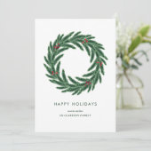 シンプルパインエレガントホリーリースクリスマス シーズンカード (スタンド正面)