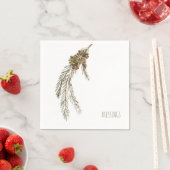 シンプルパインコーン恵み感謝祭カクテル スタンダードカクテルナプキン (インサイチュ)