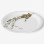 シンプルパインコーン恵み感謝祭 ペーパープレート (アングル)