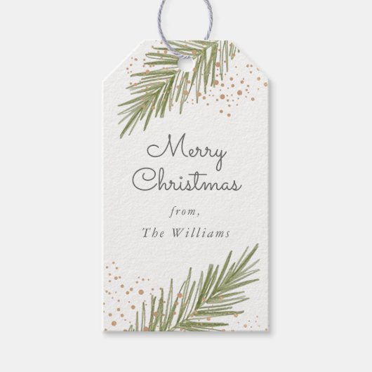 シンプルパインズクリスマスプレゼントラベル ギフトタグ (正面)