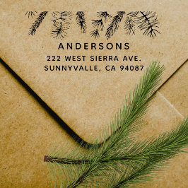 シンプルパインズスタイリッシュファミリー差出人住所 ラバースタンプ