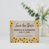 シンプルパインタリーサンフラワー日付はがきを保存 ポストカード (スタンド正面)