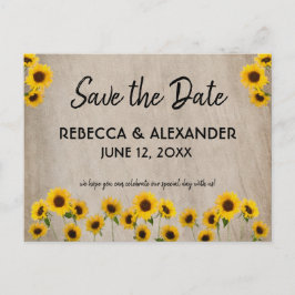 シンプルパインタリーサンフラワー日付はがきを保存 ポストカード