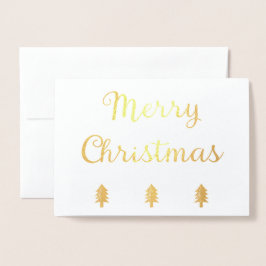 シンプルパインツリーメリークリスマス 箔カード
