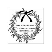 シンプルパインリース差出人住所 ラバースタンプ (インプリント)