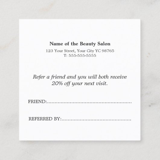 シンプルパエレガントステルカラフル美しい 紹介カード (裏面)