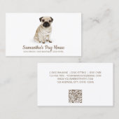 シンプルパグ犬の座り 名刺 (正面/裏面)