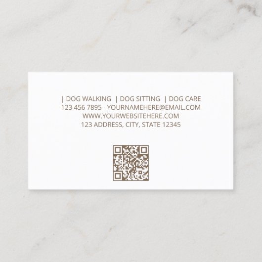 シンプルパグ犬の座り 名刺 (裏面)