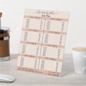 シンプルパステルエレガントオレンジサロン8価格表Pe 台座サイン (インサイチュ)