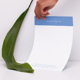 シンプルパステルエレガントブルーミニマリストツモノグラム レターヘッド