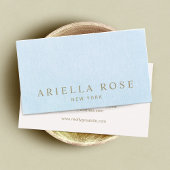 シンプルパステルエレガントブルーリネンプロフェッショナル 名刺