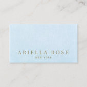 シンプルパステルエレガントブルーリネンプロフェッショナル 名刺 (正面)