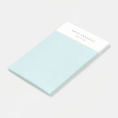 シンプルパステルエレガントブルーレザー縁どノートパッド ポストイット (アングル)