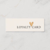 シンプルパステルエレガントホワイトフェイク金ゴールドハート ロイヤリティカード (正面)