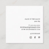 シンプルパステルエレガントホワイトヘア スクエア名刺 (裏面)