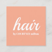 シンプルパステルエレガントホワイトヘア スクエア名刺 (正面)