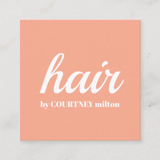 シンプルパステルエレガントホワイトヘア スクエア名刺 (正面)