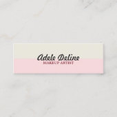 シンプルパステルエレガントメイクアップアーティスト スキニー名刺 (正面)