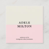 シンプルパステルエレガントメイクアップアーティスト スクエア名刺 (正面)