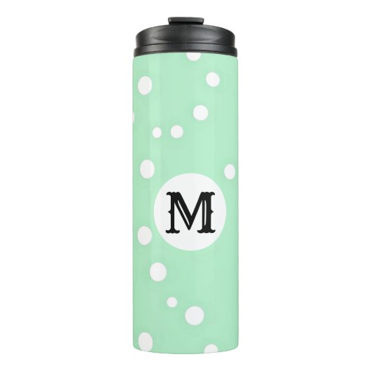 シンプルパステルグリーンモノグラムの タンブラー (正面)