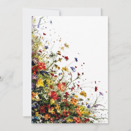 シンプルパステルズワイルドフラワーズ40歳の誕生日 招待状 (裏面)