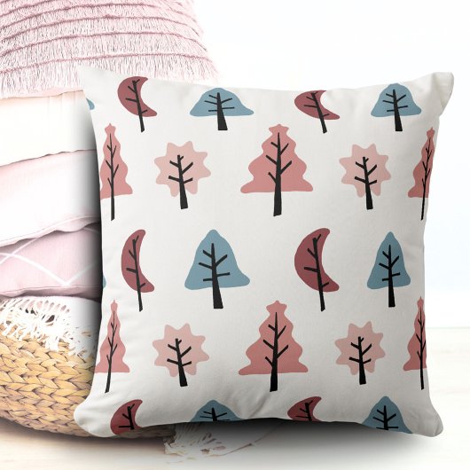 シンプルパステルツリーパターンクリスマスホリデイ クッション