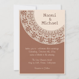 シンプルパステルテラコッタウィズレース結婚ズ 招待状