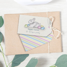 シンプルパステルハッピーイースターバニーキュートクラシック ギフトタグ