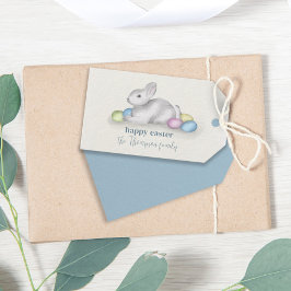 シンプルパステルハッピーイースターバニーキュートクラシック ギフトタグ