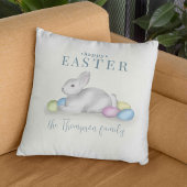 シンプルパステルハッピーイースターバニーキュートクラシック クッション