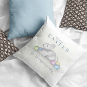 シンプルパステルハッピーイースターバニーキュートクラシック クッション