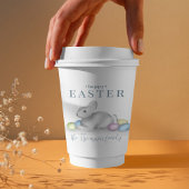 シンプルパステルハッピーイースターバニータイポグラフィ 紙コップ