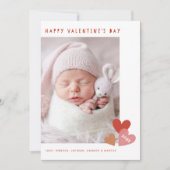 シンプルパステルハートヴァレンティーンズデイフォト シーズンカード (正面)