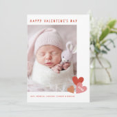 シンプルパステルハートヴァレンティーンズデイフォト シーズンカード (スタンド正面)