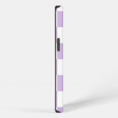 シンプルパステルパープル薄紫モノグラ市松模様にム iPhoneケース (右側面)