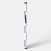 シンプルパステルパープル薄紫モノグラ市松模様にム iPhoneケース (左側面)