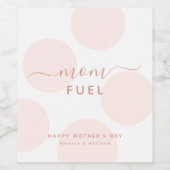 シンプルパステルピンク水玉模様ムームフューエル ワインラベル (シングルラベル)