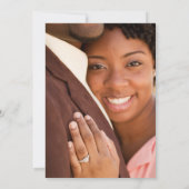 シンプルパステルピンク金ゴールドフローラ結婚写真 セーブザデート (裏面)