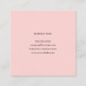 シンプルパステルフェイク金ゴールドハート美しい スクエア名刺 (裏面)