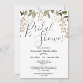 シンプルパステルフローラトップ縁どブライダルシャワー 招待状 (正面)