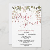 シンプルパステルフローラトップ縁どブライダルシャワー 招待状 (正面)